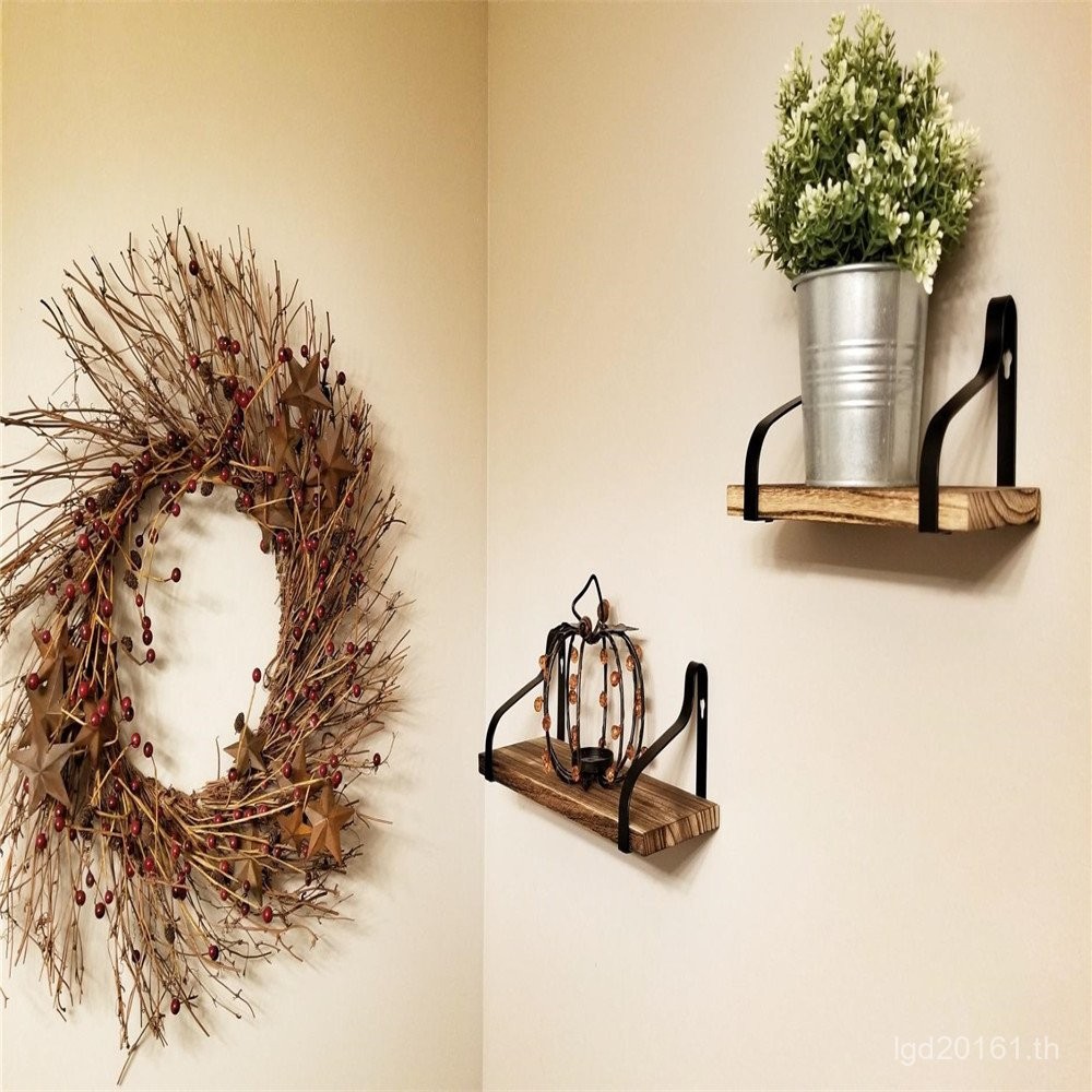 ศิลปะเหล็กหนึ่งคําแขวนผนังไม้เนื้อแข็งชั้นวางพาร์ทิชันข้ามพรมแดนดอกไม้ขนาดเล็กชั้นวางชั้นวางหนังสือห