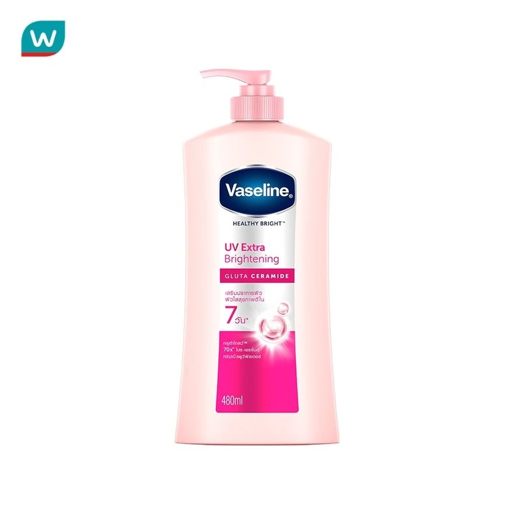 Vaseline วาสลีน เฮลธี้ ไบรท์ ยูวี เอ็กซ์ตร้า ไบรท์เทนนิ่ง กลูต้า เซราไมด์ 480 มล.