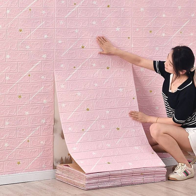 วอลเปเปอร์ติดผนัง 3D ผ้าตกแต่งห้องนอน-หัวเตียง กาวในตัว
