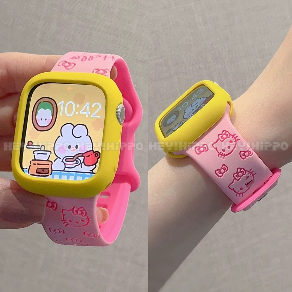 สายรัดพิมพ์ลายหัวเข็มขัดแปดตัวเหมาะสําหรับเคสป้องกัน iwatch10/9/8/7/6/SE/4/3/2/1 เหมาะสําหรับสมาร์ทวอทช์ซีรีส์ 49/46/45/44/42/41/40/38 มม.