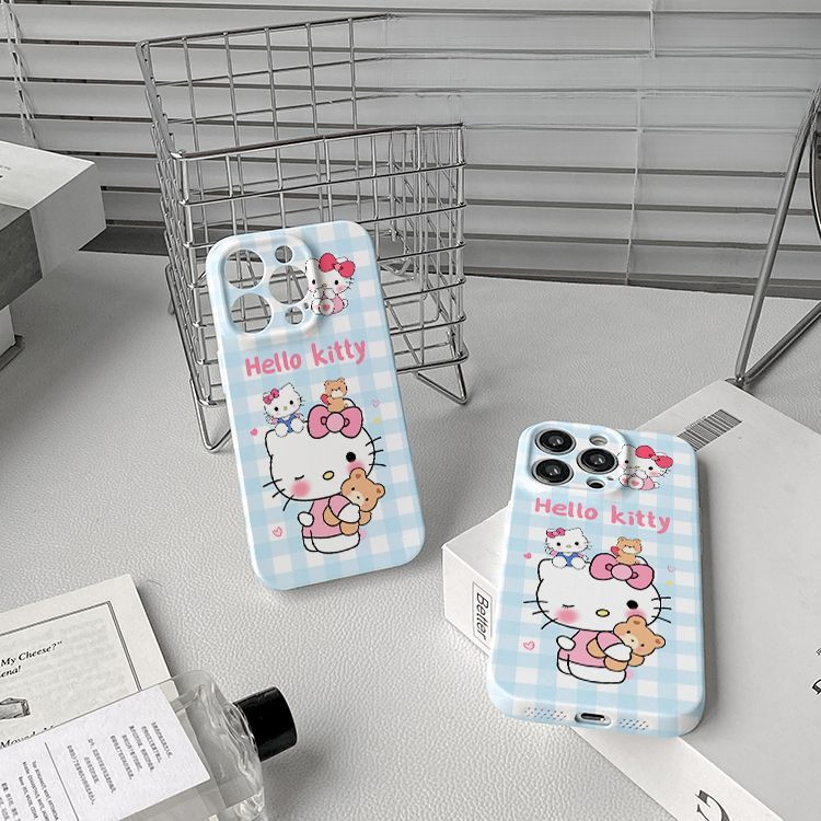 Apple 15 Pro case 14 Pro/16 สีชมพู KT Cat iPhone13 Pro 12 รวมทุกอย่าง XS Cat เคสป้องกัน iPhone12 เคส