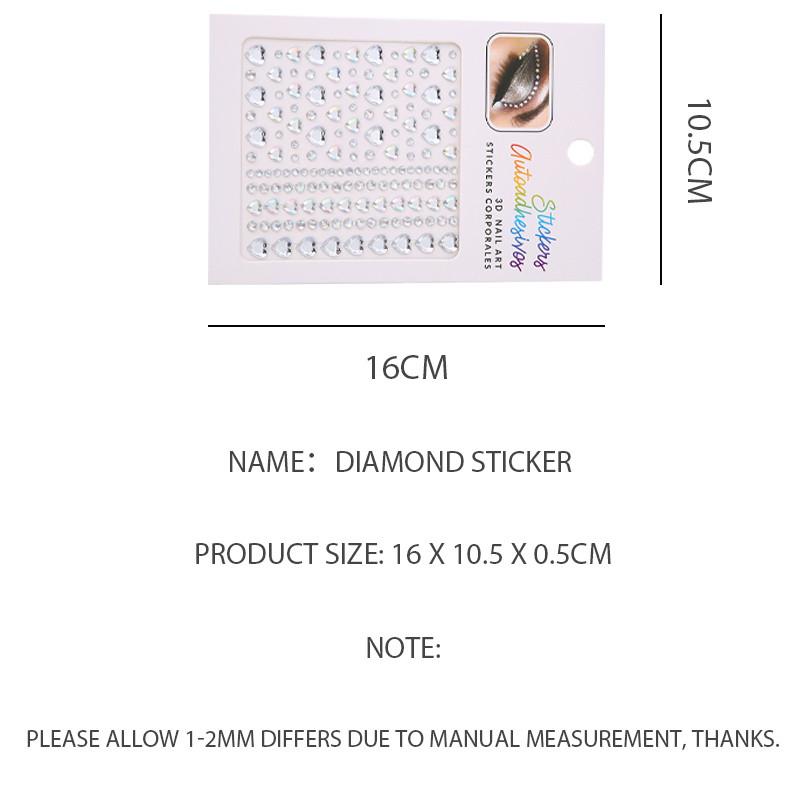 BloomstarHeart Pearl DIY Face Diamond Sticker Children Gem Diamond Sticker Stage Diamond Sticker