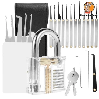 ชุดล็อคการปฏิบัติ Visible Cutaway โปร่งใส Keyed Padlock การฝึกอบรม Skill Lock Pick Set สําหรับผู้เริ่มต้น