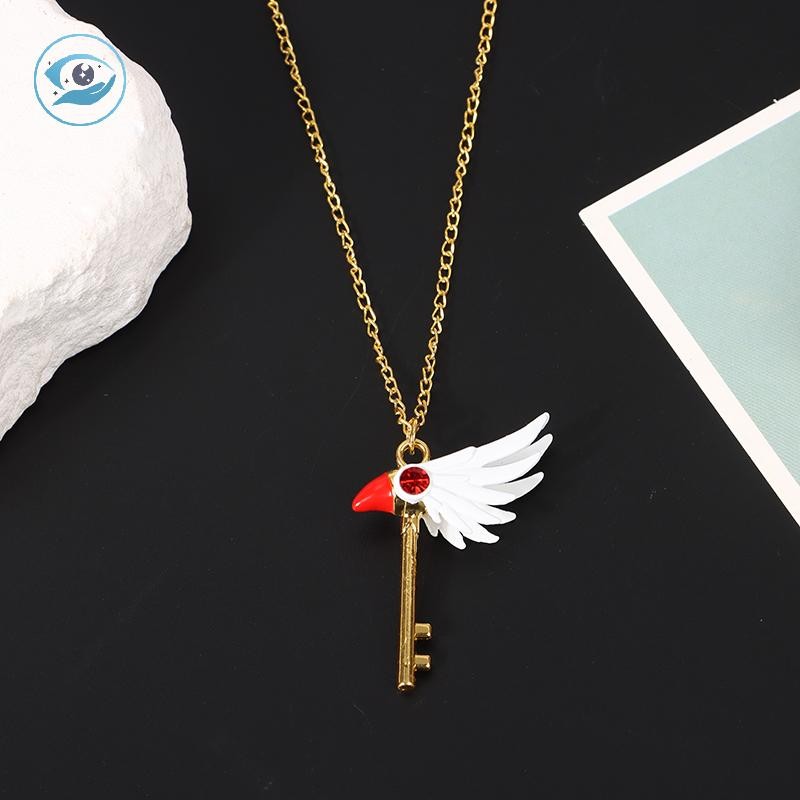 [Smw] การ์ตูนอะนิเมะการ์ด Captor Sakura สร้อยคอ Key Chain Cardcaptor Sakura Clow Charm จี้ KINOMOTO 