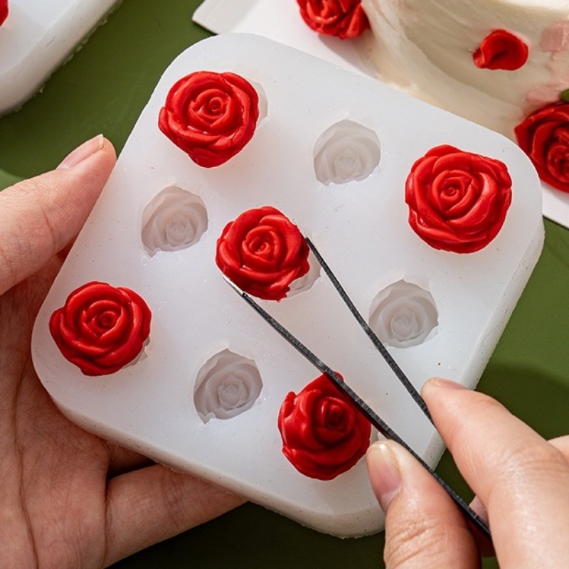 3D Rose แม่พิมพ์ซิลิโคนช็อกโกแลตเค้ก F Ondant เบเกอรี่เครื่องมือ - รูปที่ 5