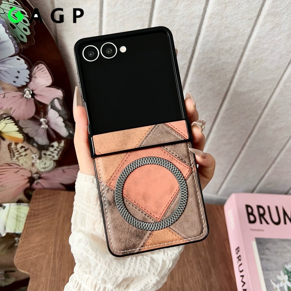 LUKEN สําหรับ M Spliced M Luxury Z Flip 7 สําหรับ Samsung Galaxy Flip 6 5 7 4 3 zflip7 กันกระแทกฝาคร