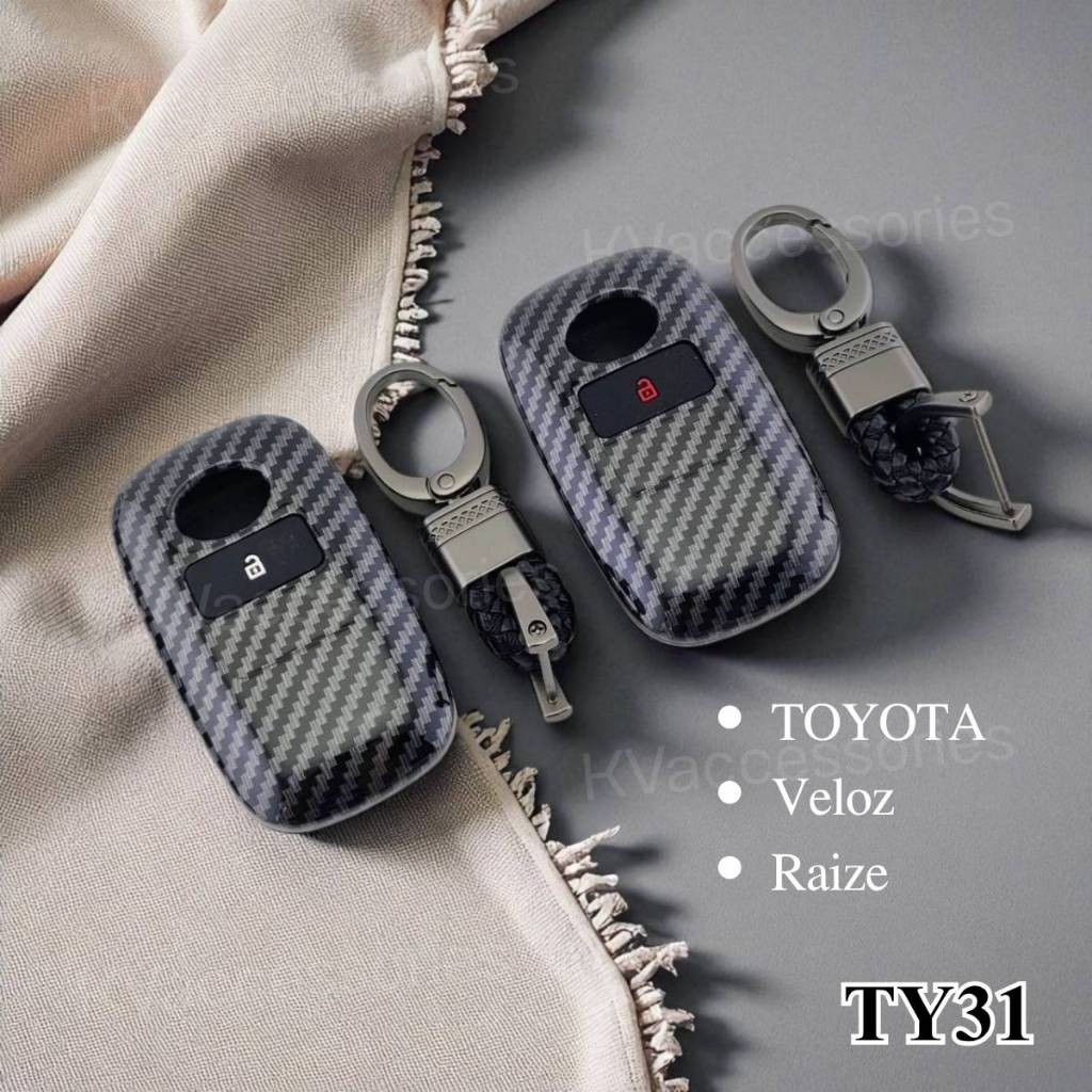 ปลอกหุ้มพวงกุญแจ TOYOTA Veloz Raize เคสกุญแจลายเคฟล่า