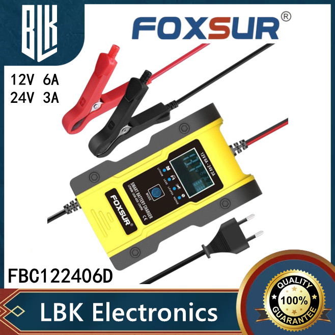 FOXSUR FBC122406D เครื่องชาร์จแบตเตอรี่ 12V 6A /24V 3A (FOXSUR 122406D )