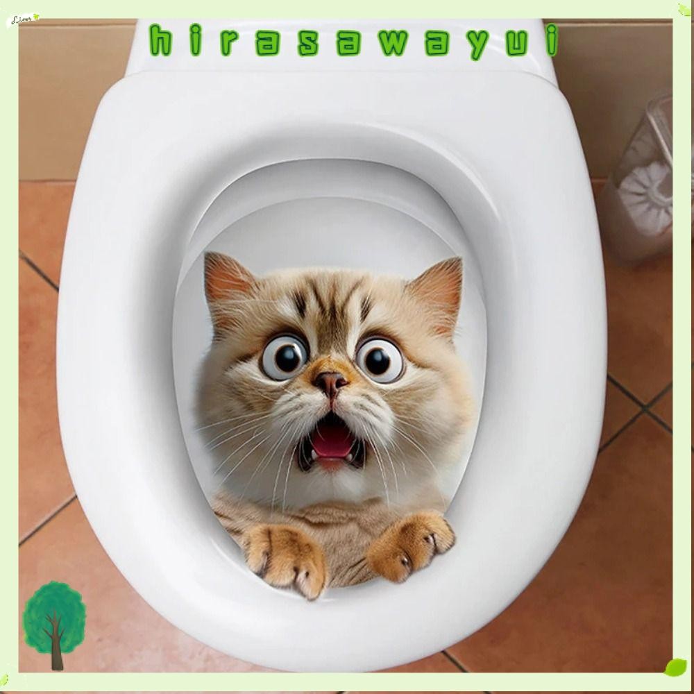HIRASAWAYUI สติ๊กเกอร์ติดห้องน้ํา, สติ๊กเกอร์ติดผนัง DIY กันน้ํา, N Squirrel สติ๊กเกอร์ติดที่นั่งชักโครกแมวแบบมีกาวในตัว