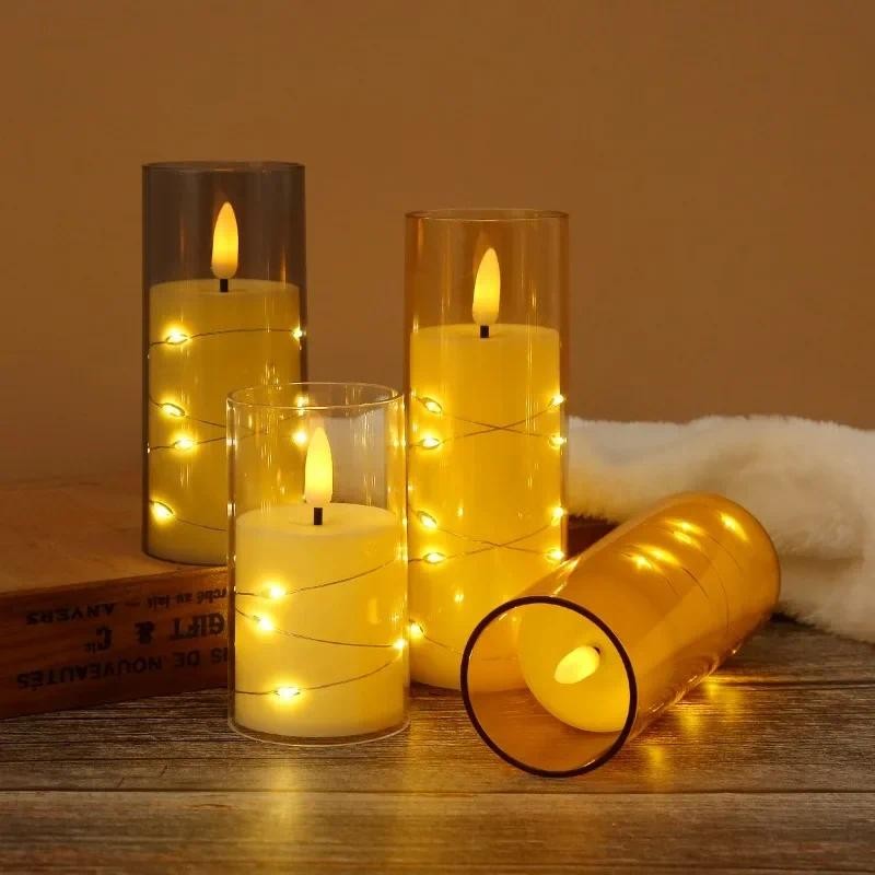 Deepavali LED เทียนอิเล็กทรอนิกส์จําลองเทียนเดสก์ท็อปโคมไฟ Ambient Lighting แบตเตอรี่ขับเคลื่อนสําหร