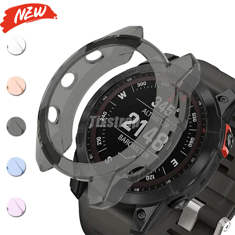 เคส TPU โปร่งใส (ไม่มีนาฬิกา) สําหรับ Garmin Fenix 6 6S 6X Pro 7 7S 7X Pro 5 5S 5X Plus Soft เคสป้องกันสําหรับนาฬิกา Garmin Slim Cover