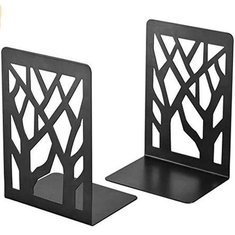 2 ชิ้น Pure Color Metal Book Holder Hollow Pattern Book Support สําหรับชั้นวางและโต๊ะ