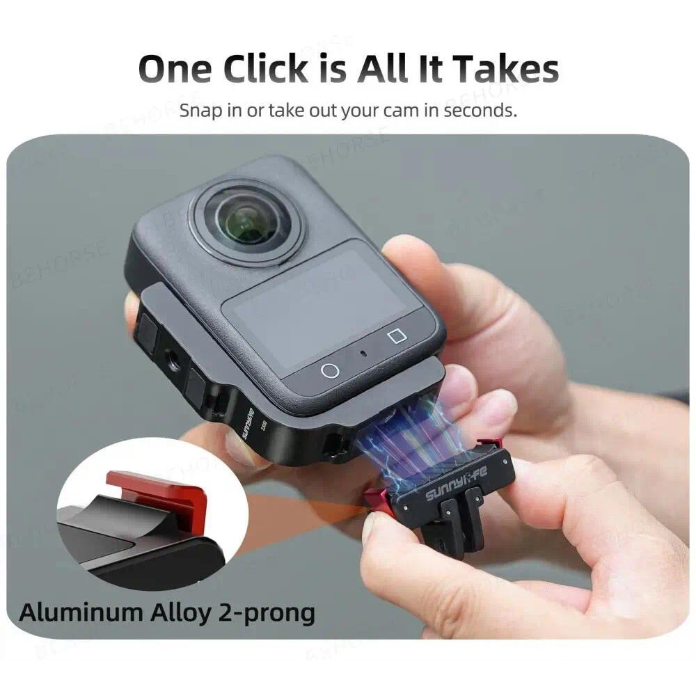 สําหรับ DJI OSMO 360 กล้องพาโนรามารูปตัว L วงเล็บแม่เหล็กอะแดปเตอร์โลหะที่วางจําหน่ายอย่างรวดเร็ววงเล็บฐานสองโพรง