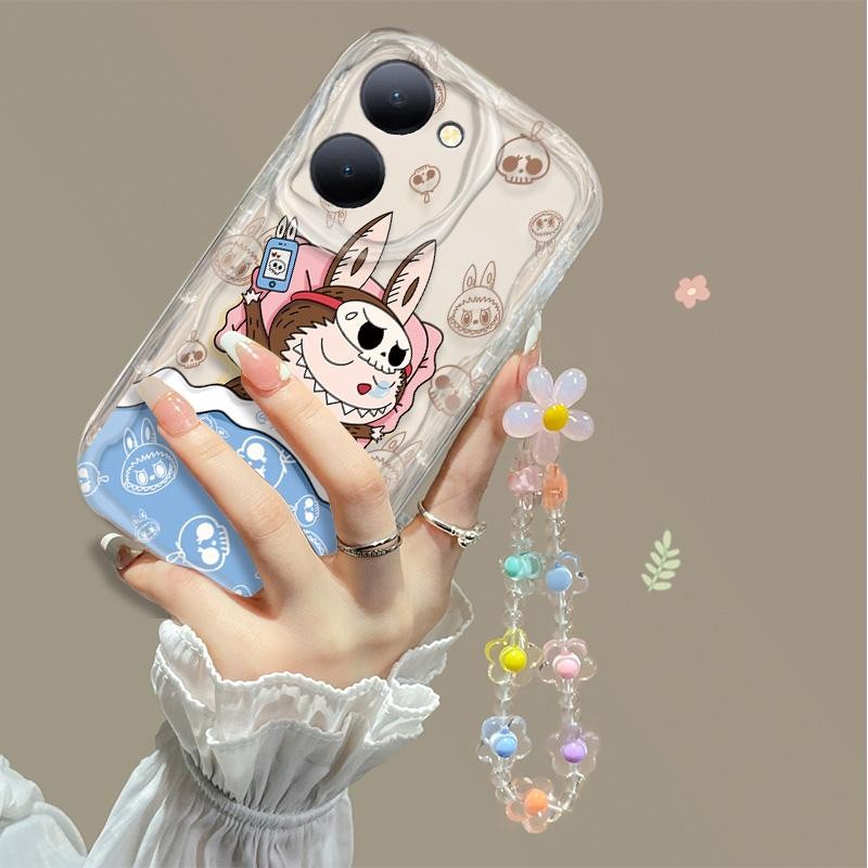 Vivo สําหรับ VIVO Y04 Y03 Y03T Y18 แขวนน่ารักและเรียบง่ายสายคล้องคอ Y18E Y18i Anti-fall ซิลิโคนซิลิโ