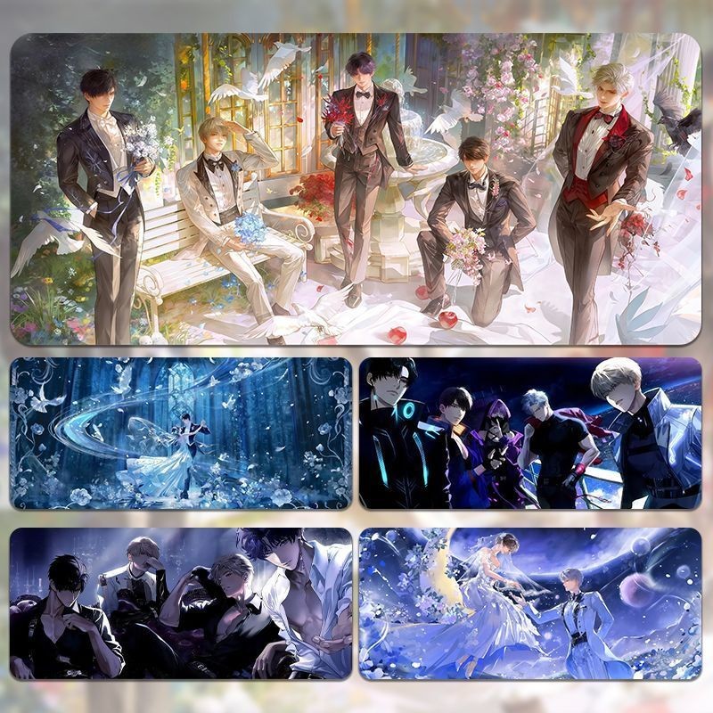 แผ่นรองเมาส์ Love and Deep Space แผ่นรองแป้นพิมพ์ขนาดใหญ่ แผ่นรองโต๊ะเย็บตะเข็บกันลื่นที่ทนต่อสิ่งสกปรก