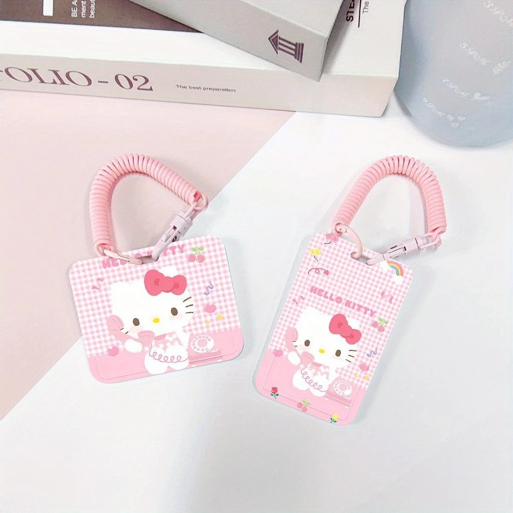 SANRIO ชุดการ์ดซานริโอข้าวการ์ดน้ําบัตรรถบัสHello Kittyนักเรียนสไลด์ผู้ถือบัตรบัตรอาหารรถบัส รหัส ฝาครอบป้องกันบัตรเข้าค