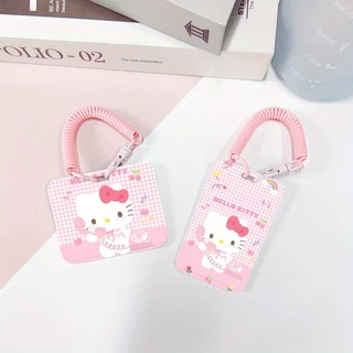 SANRIO ชุดการ์ดซานริโอข้าวการ์ดน้ําบัตรรถบัสHello Kittyนักเรียนสไลด์ผู้ถือบัตรบัตรอาหารรถบัส รหัส ฝาครอบป้องกันบัตรเข้าค