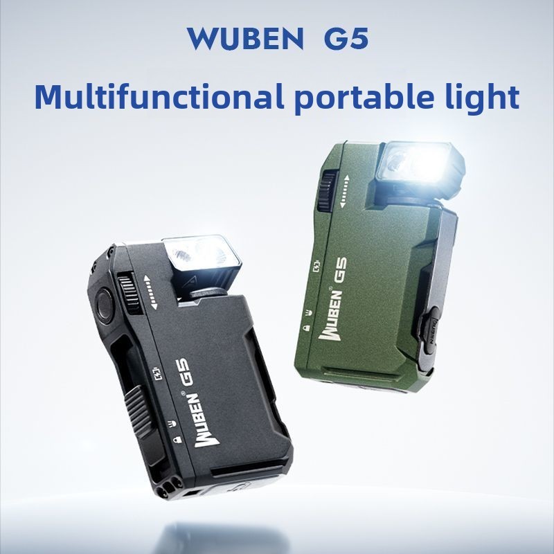 Wuben G5 ไฟพกพาแม่เหล็ก แสงสว่างแรง สี.RGB (แดงและฟ้า) และแฟลช สำหรับปีนเขาและใช้นอกบ้าน ชาร์จไฟได้ 