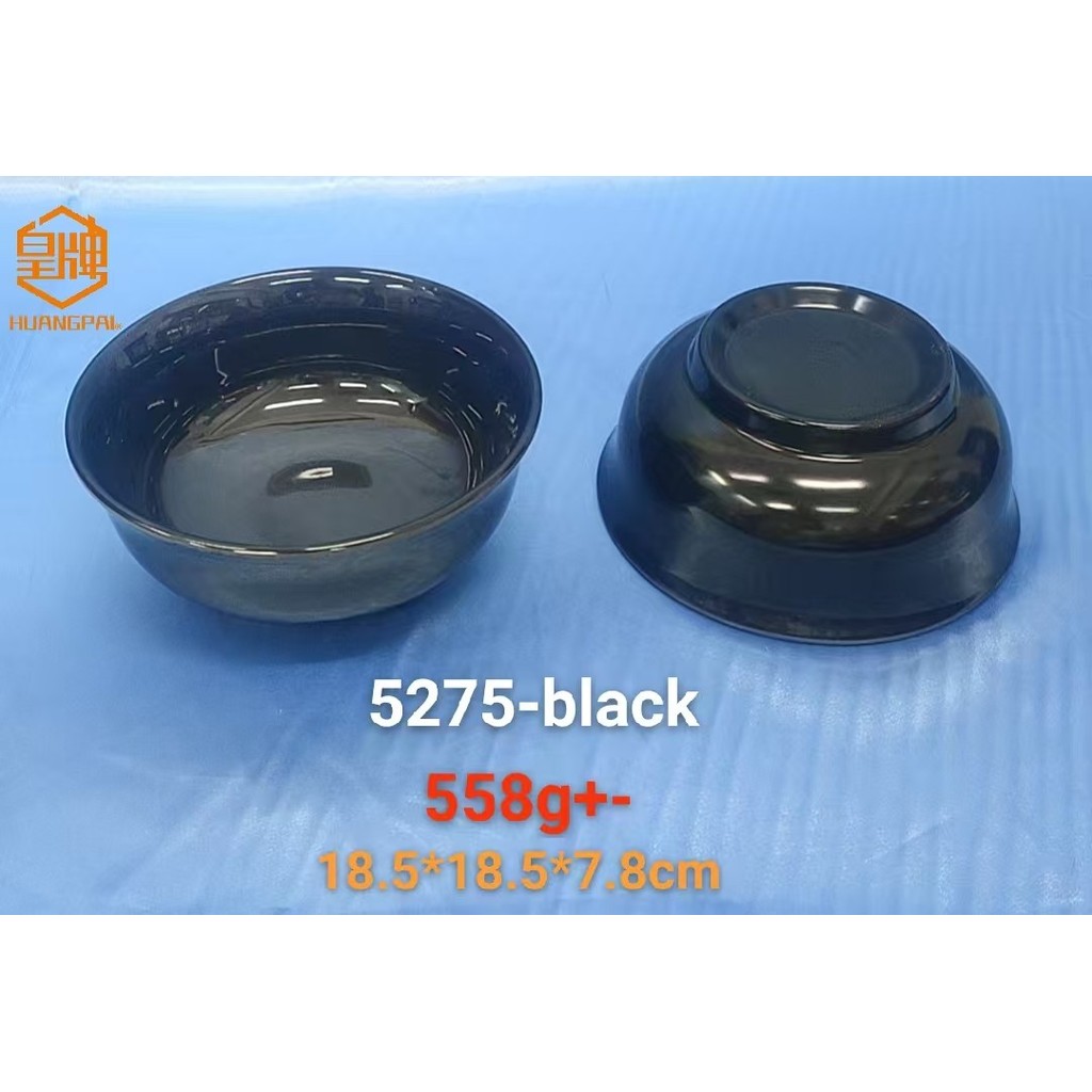 ROUND LANZHOU RAMEN BOWL 18.5CM เลื่อม ล้างจาน สีดํา/P.WHITE