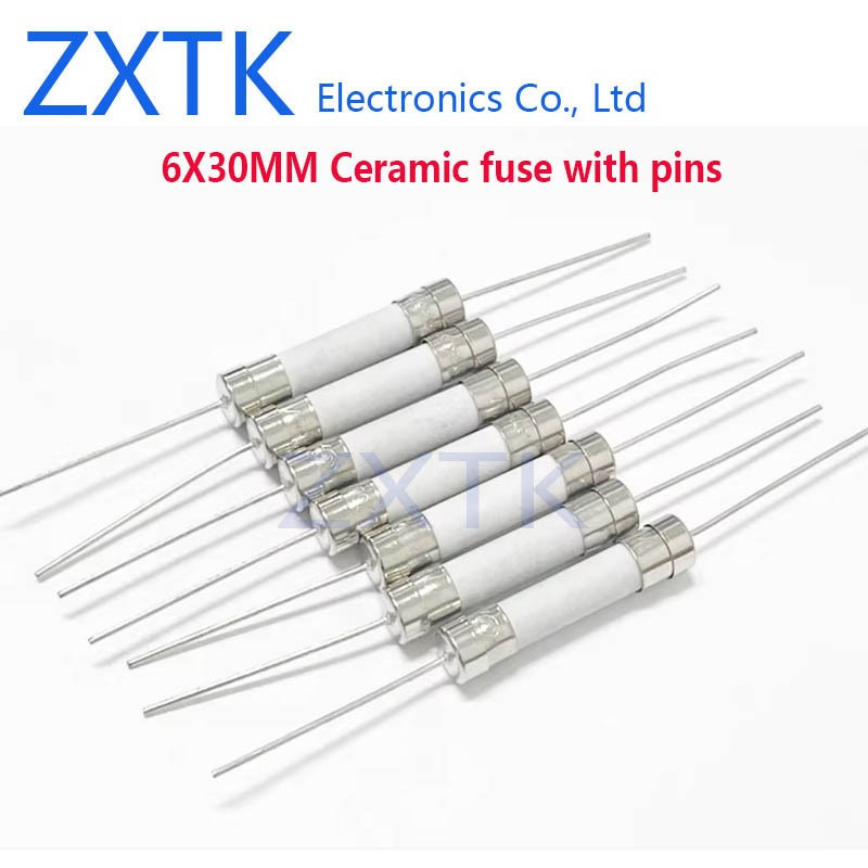 CHIP IC 10PCS 6x30 มม.ฟิวส์เซรามิคพร้อมหมุด 5x20 มม.2A/3A/5A/8A/10A/12A/15A/20A/25A/30A 250V Quick b