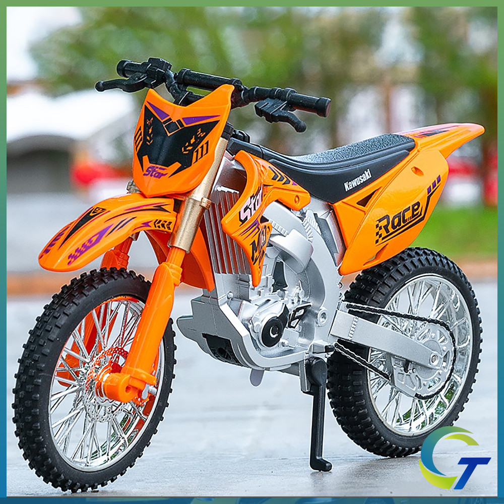 1:10 Kawasaki KX450 รถจักรยานยนต์ Diecast ของเล่นรถรุ่นรถยนต์ของเล่นคอลเลกชันของขวัญสําหรับชายเด็ก