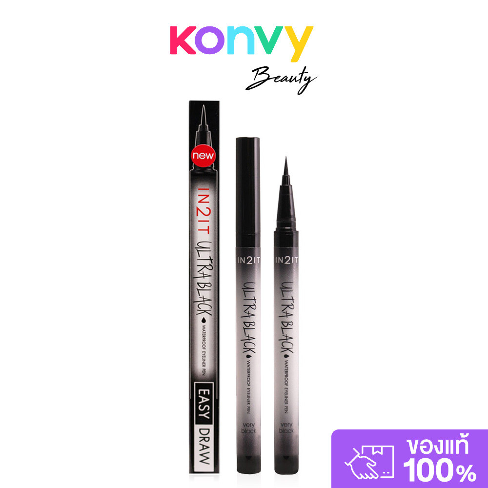 In2It Ultrablack Waterproof Eyeliner Pen อินทูอิท อายไลเนอร์เนื้อฟิล์มเรียบเนียนติดผิว.
