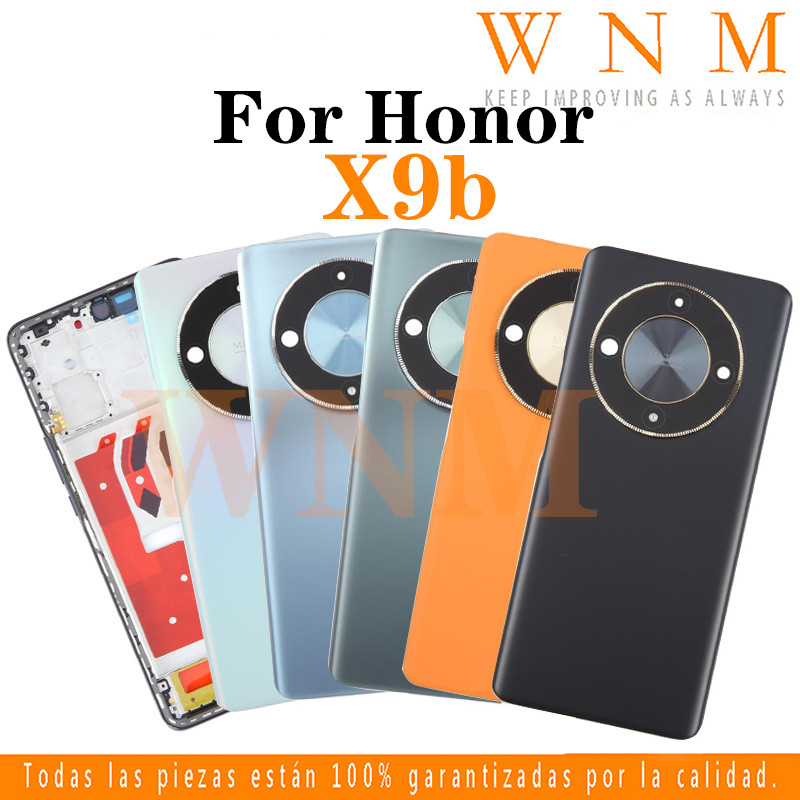 สําหรับ Huawei Honor X9b ALI-NX1 LCD กรอบด้านหน้า Bezel ฝาหลังแบตเตอรี่ + กรอบกลาง + ชิ้นส่วนกรอบรูปกล้องด้านหลังกรณีที่อยู่อาศัยศูนย์แชสซี + ปุ่ม