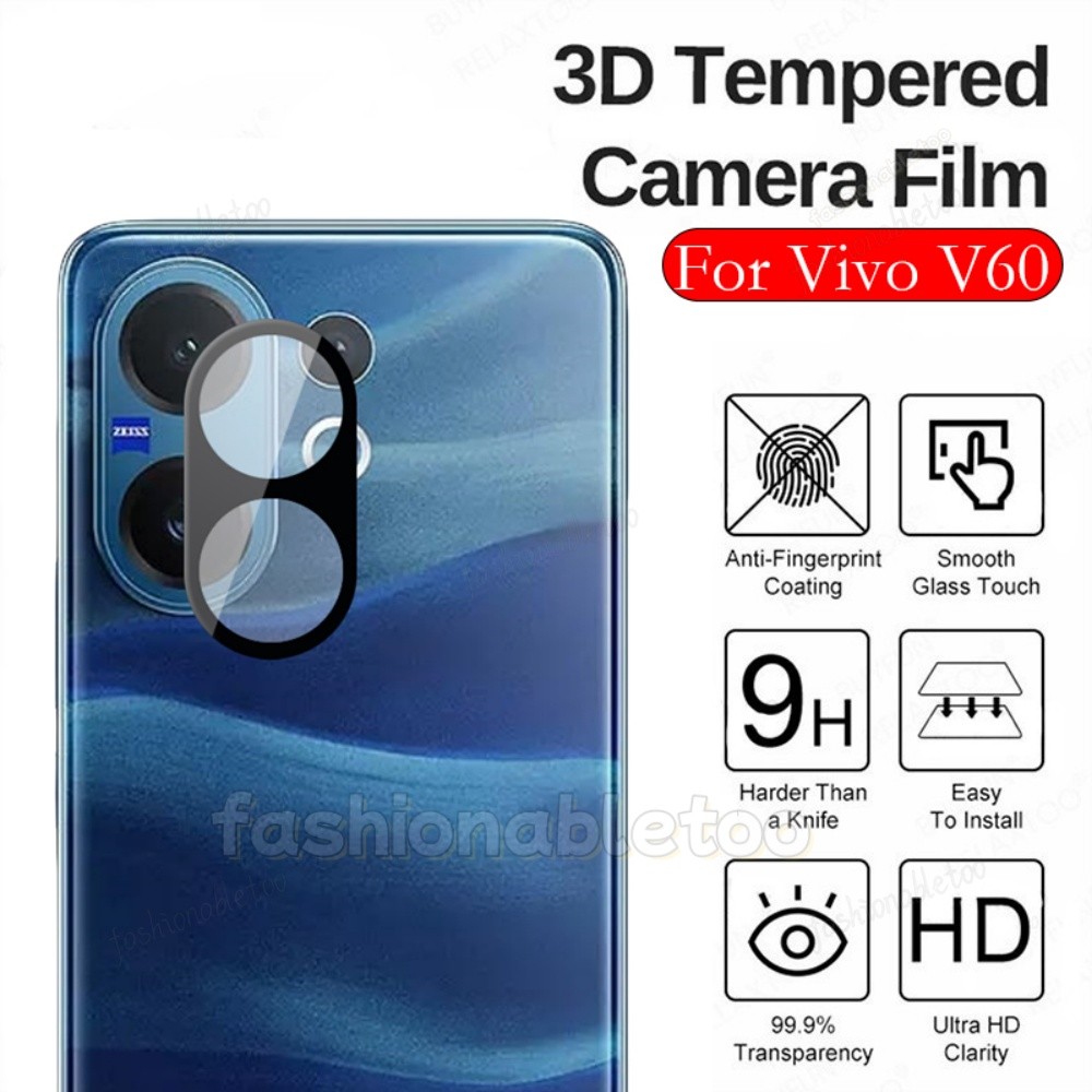 เลนส์กล้องคลุมทั้งหมดฟิล์มป้องกันกระจกนิรภัยสําหรับ Vivo V60 V 60 VivoV60 5G เลนส์ป้องกันฟิล์มด้านหล