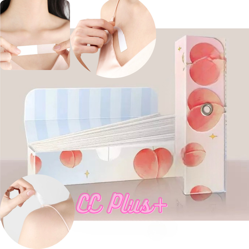 CiCi Plus+(YC 01/02) เทปติดสติ๊กเกอร์โป๊ กันน้ำกันเหงื่อ กาวสองด้าน ใช้ติดเสื้อผ้า 1 กล่อง มี 50 ชิ้น