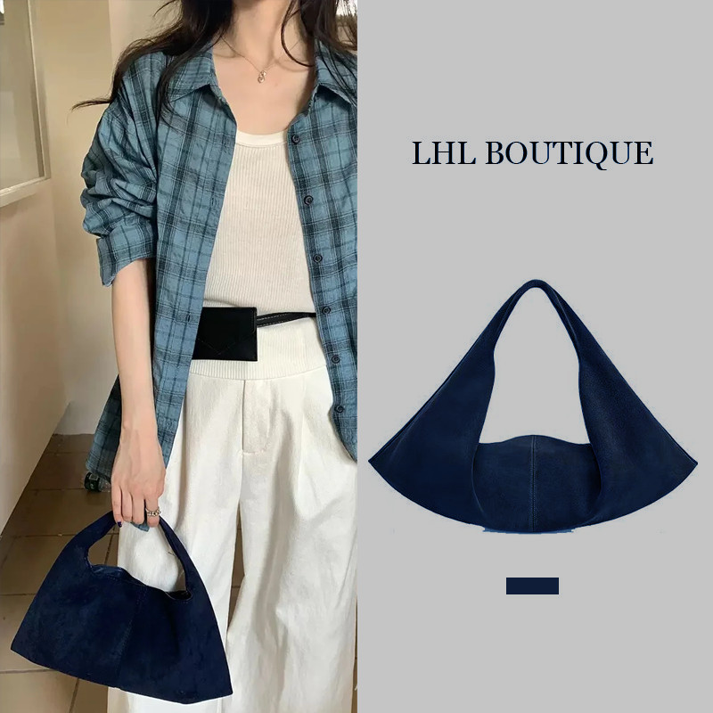 LHL BOUTIQUE suede lune bag กระเป๋า ย้อนยุค หนังกลับ hobo หนังนิ่ม แฟชั่น