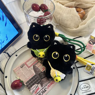 Black Cat Series พวงกุญแจ Creative Soft Plush พวงกุญแจ Merry Christmas ตกแต่งของขวัญ