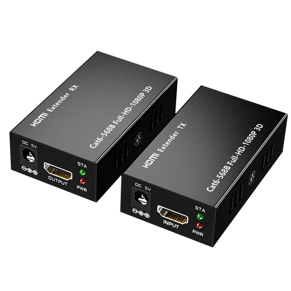 HDMI Extender Cat5e Cat 6 Ethernet IP TCP 1080p 3D TX RX 60M