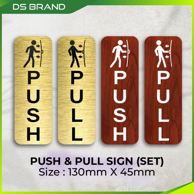 Uv Printing Signage Push Pull Tolak Tarik Press Bell ป้ายประตูสํานักงานป้ายผนัง