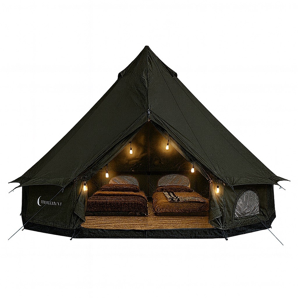 WIMAN เต็นท์กระโจมสีดำ แบบไร้เสากลาง WIMAN oxford Bell Tent Black Edition