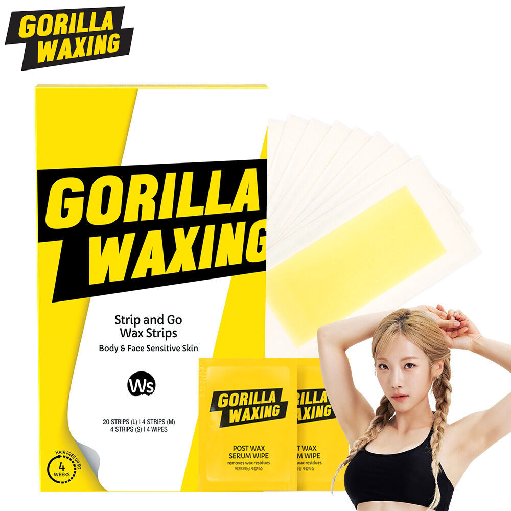 GORILLA Korea PGWS01 Waxing Strip & Go Wax Strips with After-Wax Serum Tissues