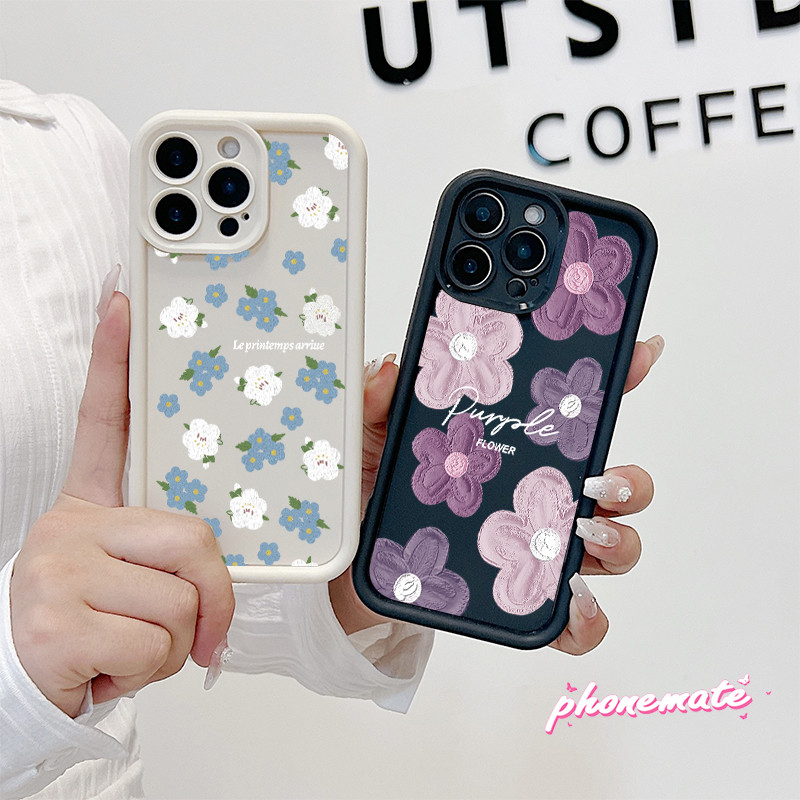 จัดส่งจากประเทศไทย ดอกไม้สีน้ำเงินเต็มจอ for OPPO A7 A5s A12 A11K  F11 Pro A3s A12E