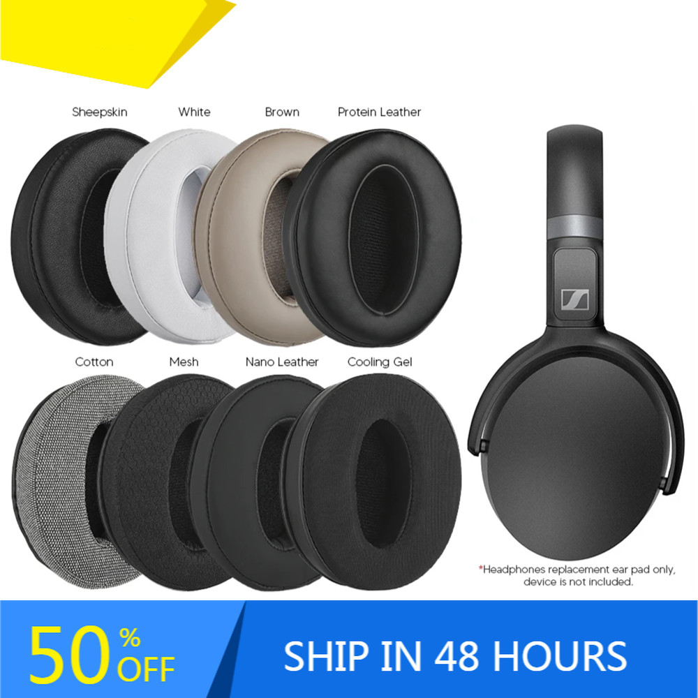 เปลี่ยนแผ่นรองหูฟังสําหรับ Sennheiser HD 450BT 458BT 300 4.30 4.20 400S 350BT อุปกรณ์เสริมหูฟังแผ่นรองหูฟังหน่วยความจําโฟม