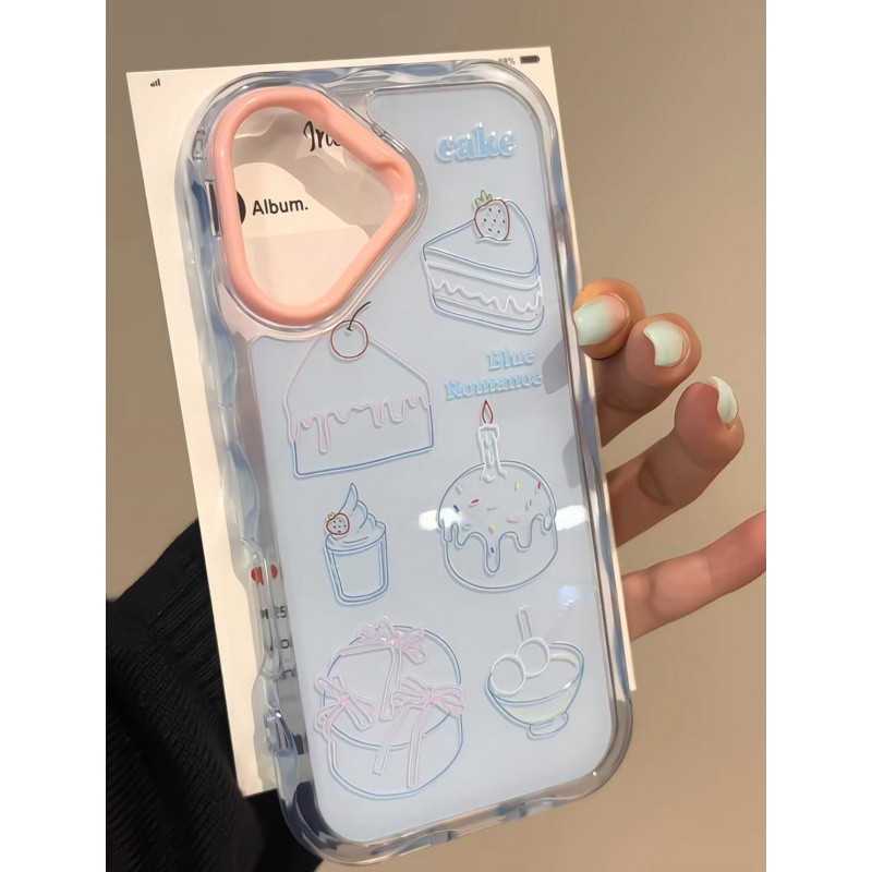 Lineขนมเค้กลูกฟูกเยลลี่เคสโทรศัพท์เหมาะสําหรับiPhone11/12/13/14/15/16 12Promax 11Promax 12Pro 14plus