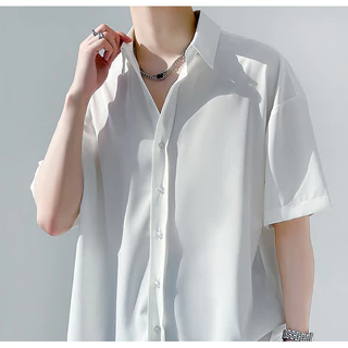 เสื้อเชิ้ตคอปกสีเรียบสำหรับผู้ชาย สวมใส่ง่ายและระบายอากาศดี