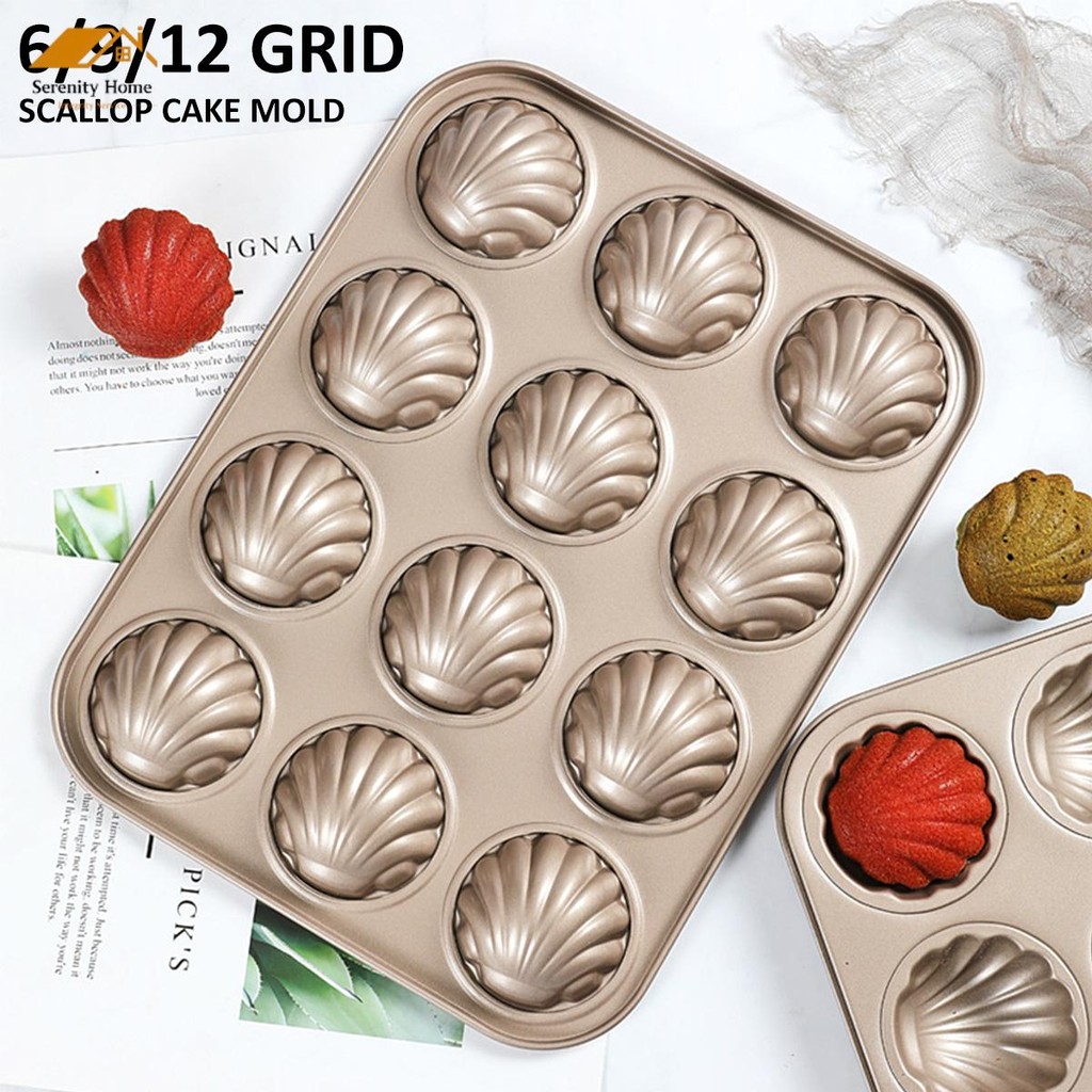 Madeleine Mold ถาดอบเค้ก Non-Stick Candy Mold Madeleine Pan แม่พิมพ์อบรูปเปลือก
