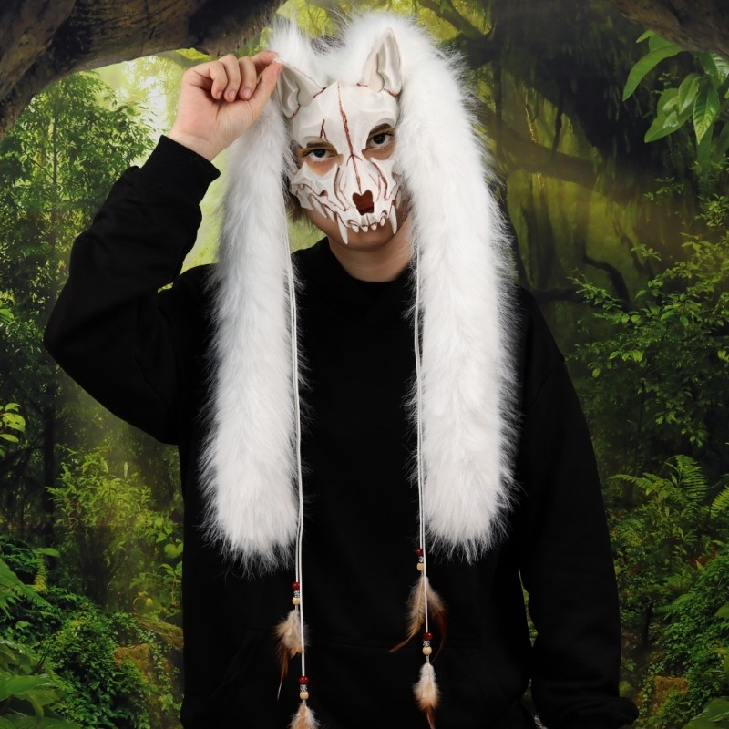 Perfect Furry Wolf Vikinges Foxes Wendigo Headdressสําหรับคอสเพลย์ฮาโลวีน