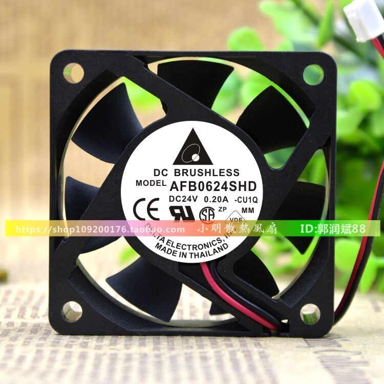 ของแท้ Delta 6020 6CM AFB0624SHD 24V 0.20 A 2-Line Double Ball Inverter Fan