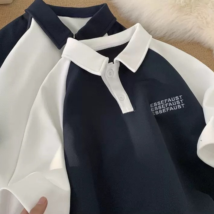 ProMan666 เสื้อยืดคอปกผู้ชาย  เสื้อโปโลลำลอง  ชุดคู่รัก  เรียบง่าย แมทช์ลุคง่าย - รูปที่ 6