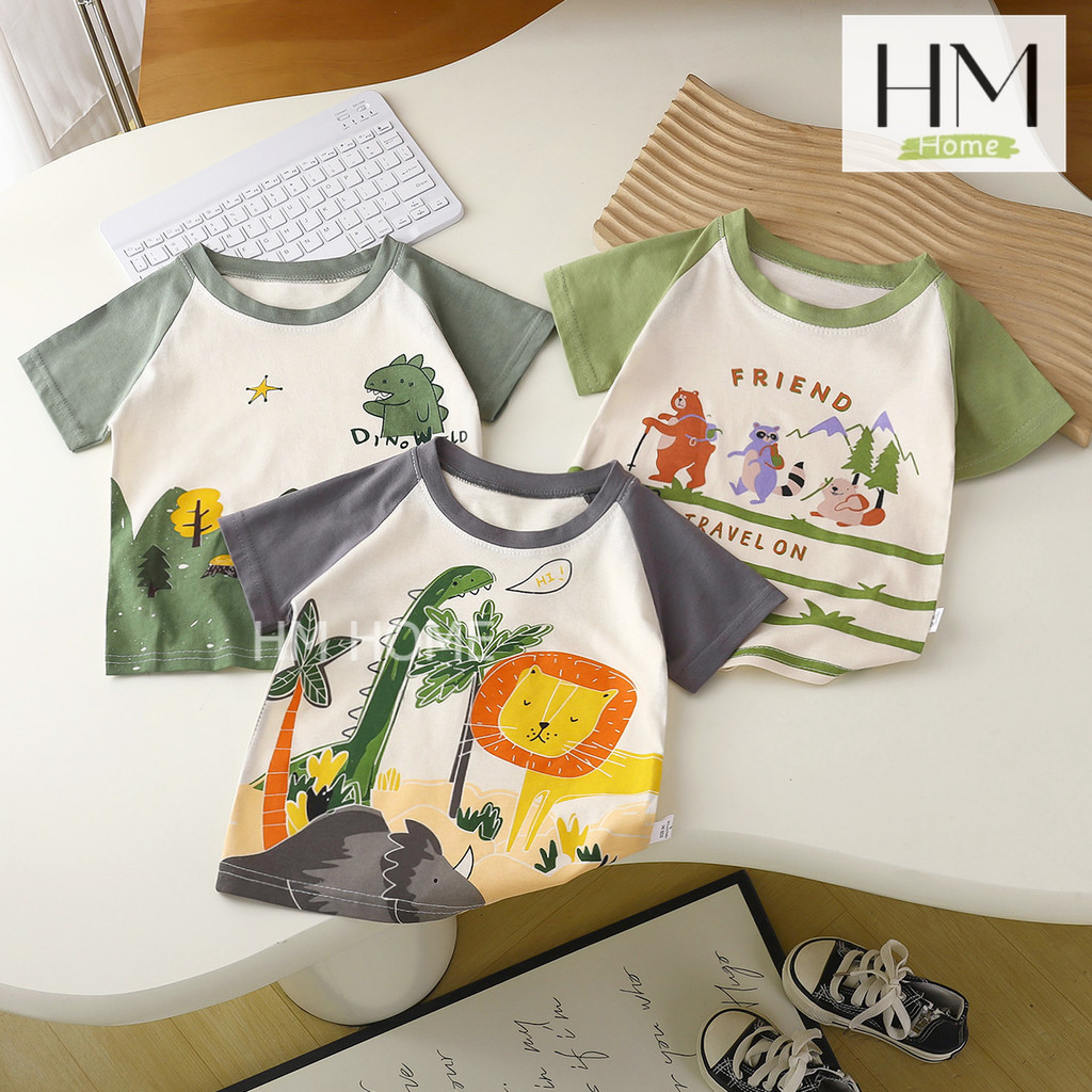 พร้อมส่ง เสื้อผ้าแฟชั่นเด็ก เสื้อยืดเด็กผู้ชาย เนื้อผ้าcotton สำหรับอายุ1-4ปี