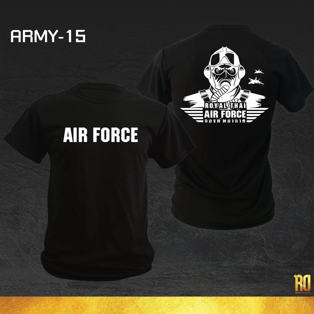 2025 เสื้อซับในทหารอากาศ (AIR FORCE/ARMY-15) คอลล์กลม แขนสั้น 100% Cotton ยืดหายใจ สะดวกสบาย S-5XL [