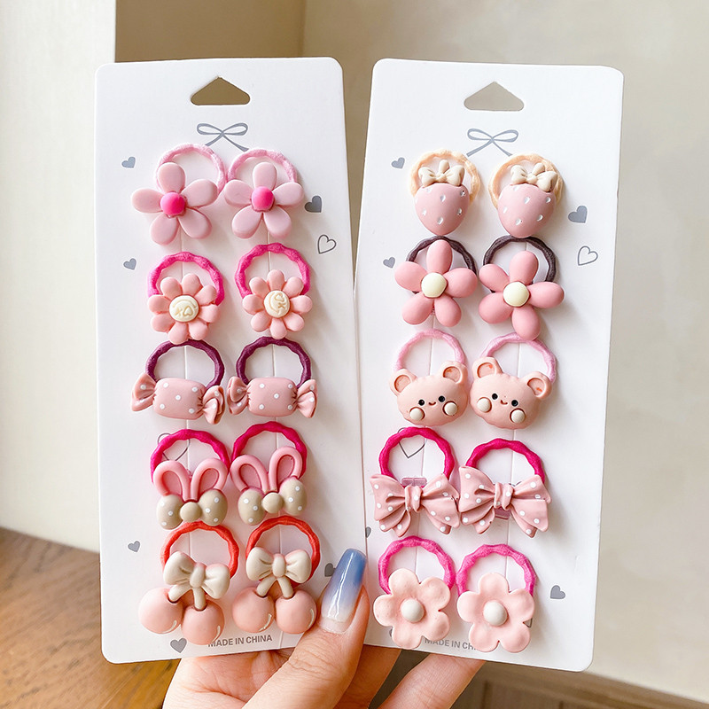 20ชิ้นเกาหลีแฟชั่นเด็กการ์ตูนหมียางรัดผมวงที่มีความยืดหยุ่นที่ดีและเชือกผมเด็กอุปกรณ์ผม - รูปที่ 3