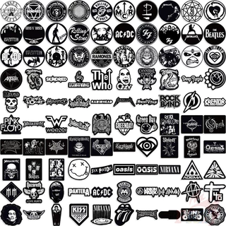 100ชิ้น/เซ็ต ❉ วงร็อครวม . Rocknrol Art Series 04 สติ๊กเกอร์สีดําคลาสสิก ❉ Diy แฟชั่นสติ๊กเกอร์ Doodle กันน้ํา