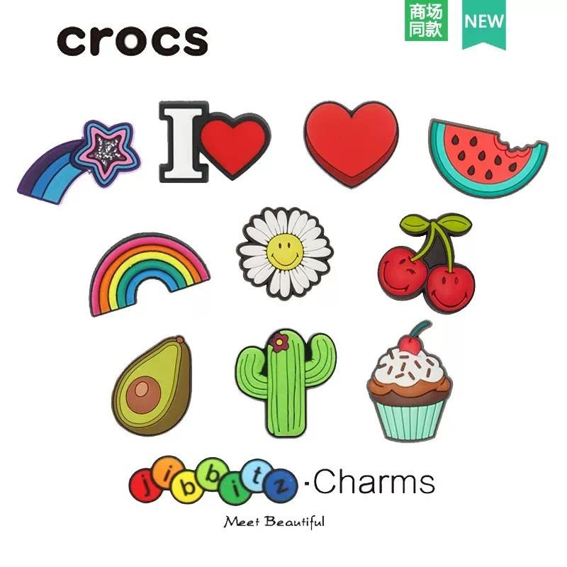 อุปกรณ์เสริมรองเท้าแตะและรองเท้าแตะสําหรับผู้หญิง Crocs Jibbitz Charms ใช้สําหรับการตกแต่งรองเท้า (คุณภาพสูง)