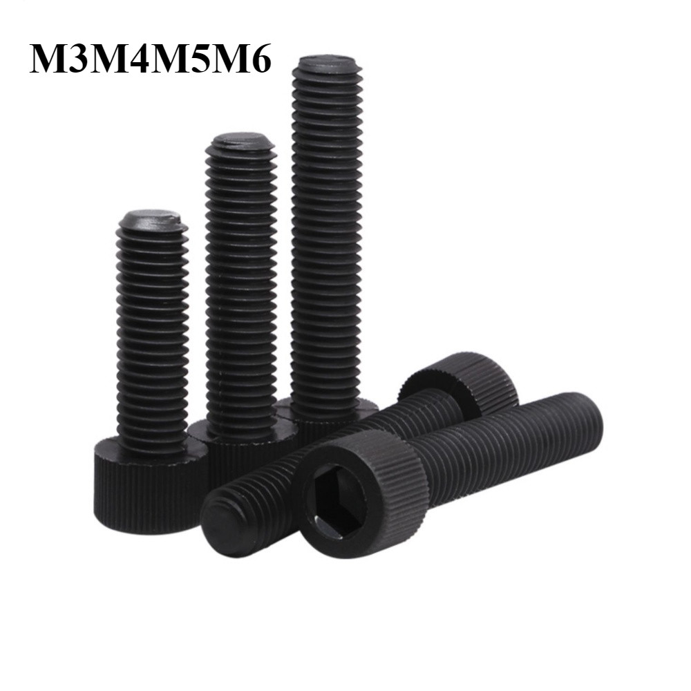 [FGH-y] M3M4M5M6 สีดำ น็อต หัวจม หกเหลี่ยม ไนลอน เกลียวมิล ตลอด น็อต สกรู  DIN912 Hexagon Socket Scr