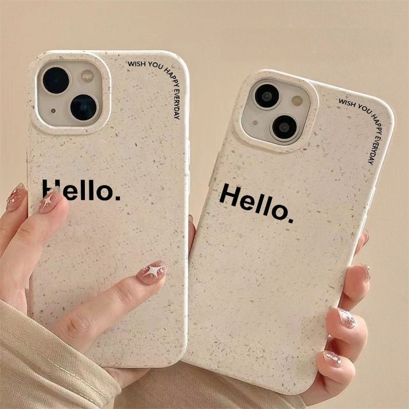 Hello Wheat Case เหมาะสําหรับ Apple 15 เคสโทรศัพท์ iphone14promax/13/11/xs/xr Apple 12 เคสโทรศัพท์ 1